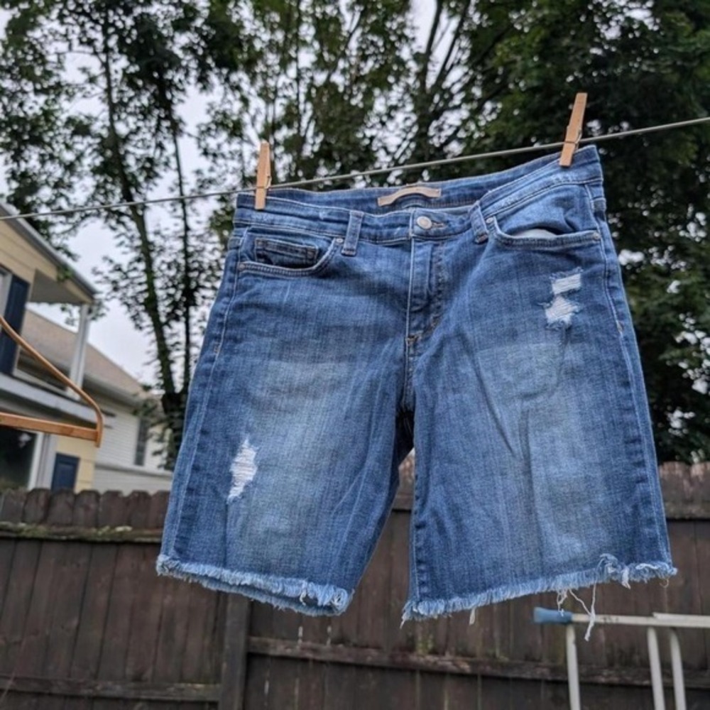 Joe's Jeans Denim Shorts Womens Size 28 Blue‎ Distressed Frayed Hem Casual